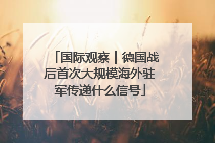 国际观察｜德国战后首次大规模海外驻军传递什么信号