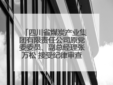 四川省煤炭产业集团有限责任公司原党委委员、副总经理张万松 接受纪律审查和监察调查