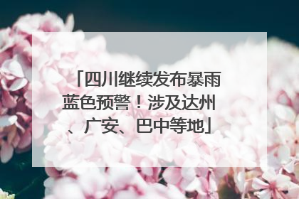 四川继续发布暴雨蓝色预警！涉及达州、广安、巴中等地