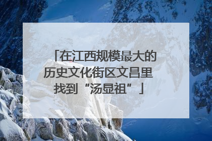 在江西规模最大的历史文化街区文昌里找到“汤显祖”
