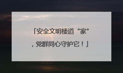 安全文明楼道“家”，党群同心守护它！