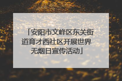 安阳市文峰区东关街道育才西社区开展世界无烟日宣传活动
