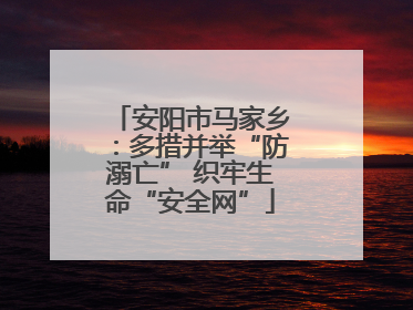 安阳市马家乡：多措并举“防溺亡” 织牢生命“安全网”