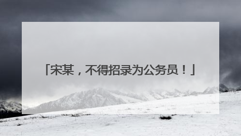 宋某，不得招录为公务员！