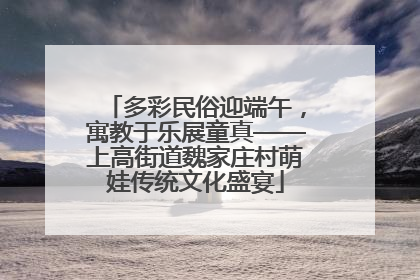 多彩民俗迎端午，寓教于乐展童真——上高街道魏家庄村萌娃传统文化盛宴