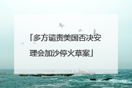 多方谴责美国否决安理会加沙停火草案