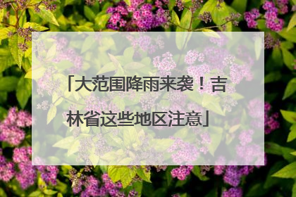 大范围降雨来袭！吉林省这些地区注意