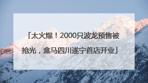 太火爆！2000只波龙预售被抢光，盒马四川遂宁首店开业