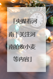 央媒看河南｜关注河南抢收小麦等内容