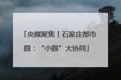 央媒聚焦丨石家庄都市圈：“小圈”大协同