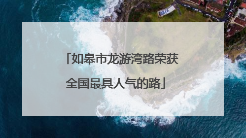 如皋市龙游湾路荣获全国最具人气的路