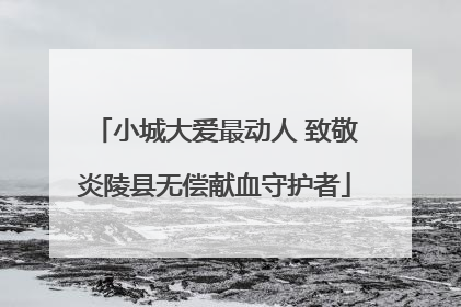 小城大爱最动人 致敬炎陵县无偿献血守护者