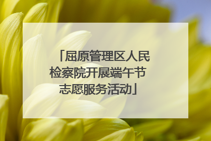 屈原管理区人民检察院开展端午节志愿服务活动