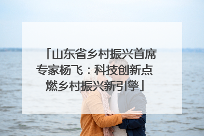 山东省乡村振兴首席专家杨飞：科技创新点燃乡村振兴新引擎
