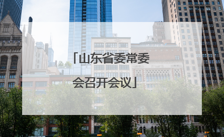山东省委常委会召开会议