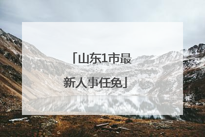 山东1市最新人事任免