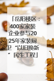 岳阳楼区：400家家装企业参与2025年家装厨卫“以旧换新”民生工程