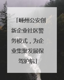嵊州公安创新企业社区警务模式，为企业集聚发展保驾护航