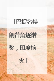 巴提名特朗普角逐诺奖，印度恼火