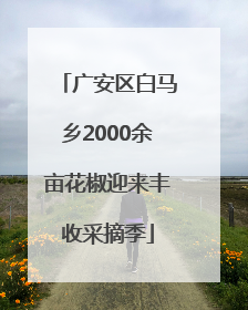 广安区白马乡2000余亩花椒迎来丰收采摘季