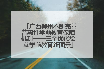 广西柳州不断完善普惠性学前教育保障机制——三个优化绘就学前教育新图景