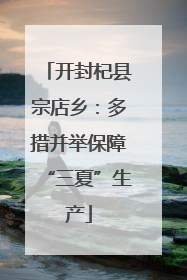 开封杞县宗店乡：多措并举保障“三夏”生产
