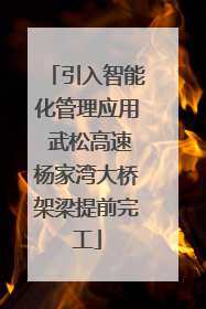 引入智能化管理应用 武松高速杨家湾大桥架梁提前完工