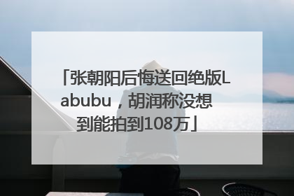 张朝阳后悔送回绝版Labubu，胡润称没想到能拍到108万