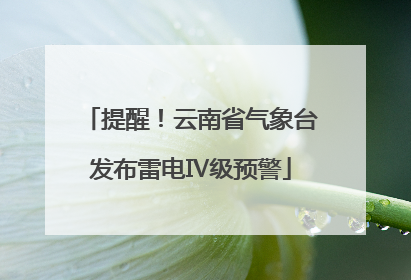 提醒！云南省气象台发布雷电Ⅳ级预警