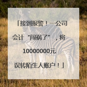 接到报警！一公司会计“闯祸了”，将10000000元误转陌生人账户！