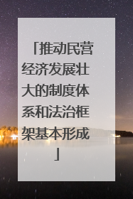 推动民营经济发展壮大的制度体系和法治框架基本形成