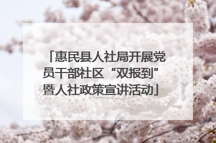 惠民县人社局开展党员干部社区“双报到”暨人社政策宣讲活动