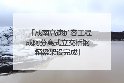 成南高速扩容工程成阿分离式立交桥钢箱梁架设完成