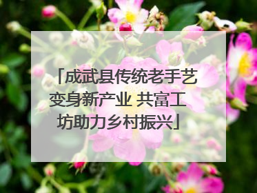 成武县传统老手艺变身新产业 共富工坊助力乡村振兴