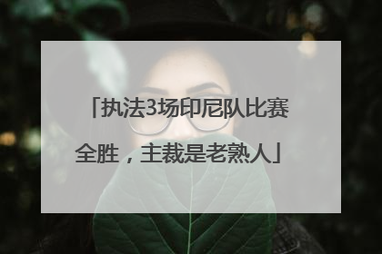 执法3场印尼队比赛全胜，主裁是老熟人