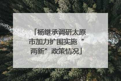 杨继承调研太原市加力扩围实施“两新”政策情况