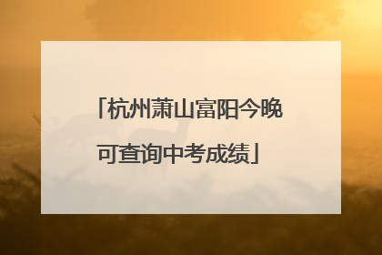 杭州萧山富阳今晚可查询中考成绩