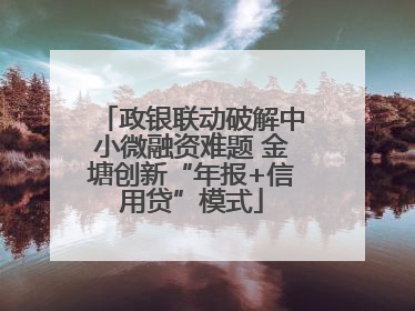 政银联动破解中小微融资难题 金塘创新“年报+信用贷”模式
