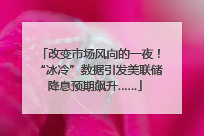 改变市场风向的一夜！“冰冷”数据引发美联储降息预期飙升……