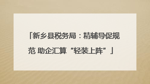 新乡县税务局：精辅导促规范 助企汇算“轻装上阵”