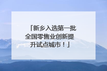 新乡入选第一批全国零售业创新提升试点城市！