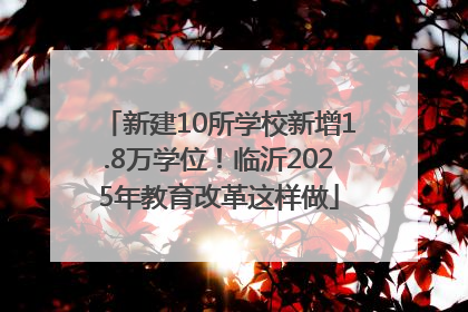 新建10所学校新增1.8万学位！临沂2025年教育改革这样做