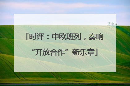 时评：中欧班列，奏响“开放合作”新乐章