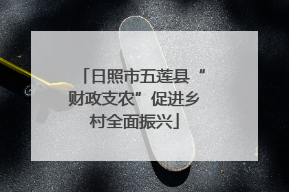 日照市五莲县“财政支农”促进乡村全面振兴