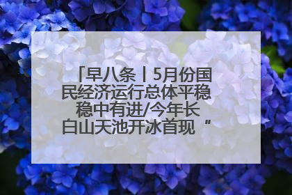 早八条丨5月份国民经济运行总体平稳 稳中有进/今年长白山天池开冰首现“文武双全”奇观