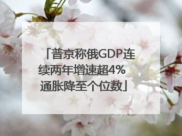普京称俄GDP连续两年增速超4% 通胀降至个位数