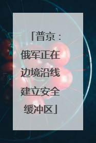 普京：俄军正在边境沿线建立安全缓冲区