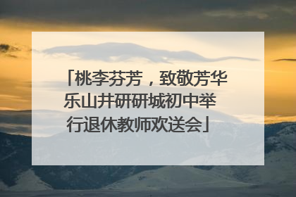 桃李芬芳，致敬芳华 乐山井研研城初中举行退休教师欢送会