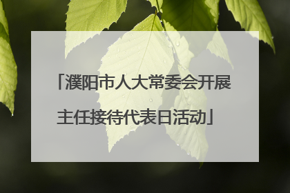 濮阳市人大常委会开展主任接待代表日活动