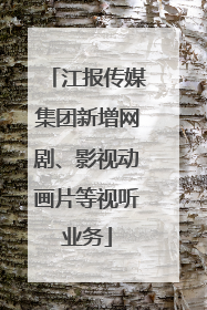 江报传媒集团新增网剧、影视动画片等视听业务